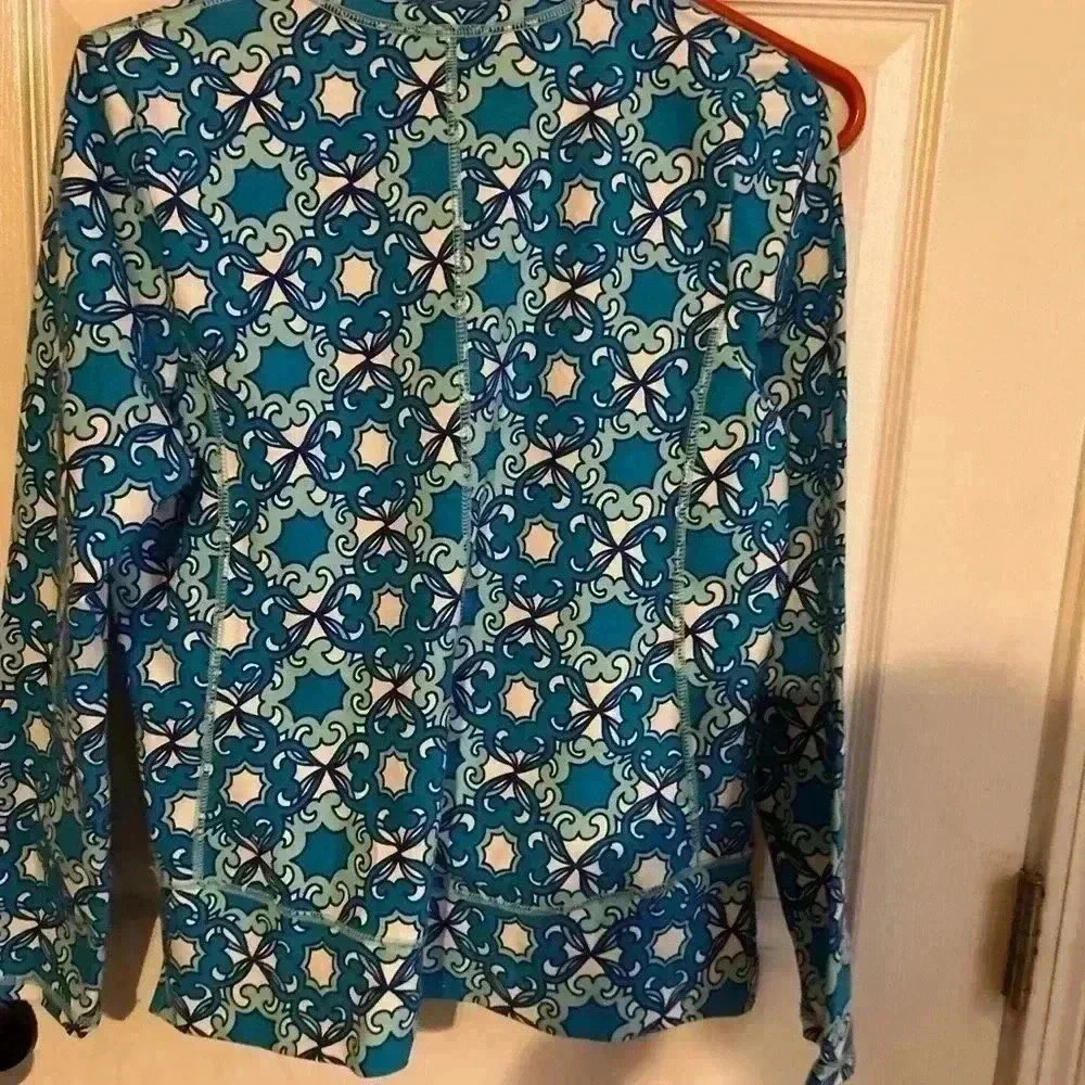 Talbots Zip Up Jacket. Blue Medium Petite Lightwe… - image 5